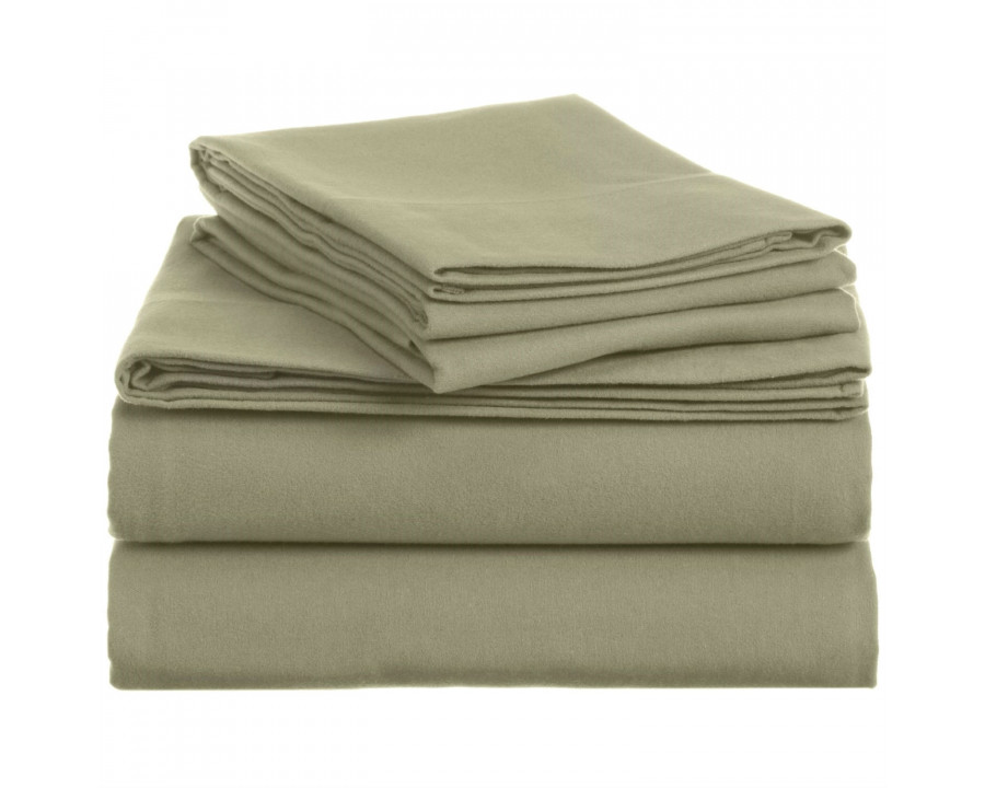 FaFurn Queen Size Sheet Set - Thyme Green, Cotton