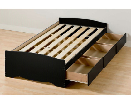 FaFurn - Platform Bed Frame with 3 Storage Drawers