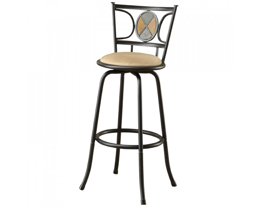 FaFurn - Set of 2 Adjustable Swivel Barstool in Light Yellow