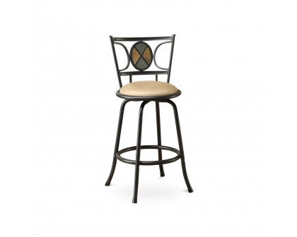 FaFurn - Set of 2 Adjustable Swivel Barstool in Light Yellow