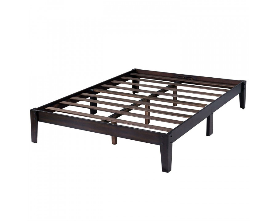 FaFurn Queen Size Platform Bed Frame - Black, Wood