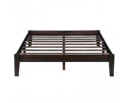 FaFurn Queen Size Platform Bed Frame - Black, Wood