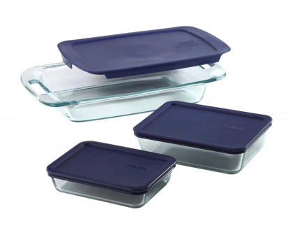 FaFurn - 6-Piece Glass Bakeware Food Storage Set of 3