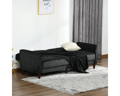 FaFurn™ Modern Sofa-Bed - Black, Velvet