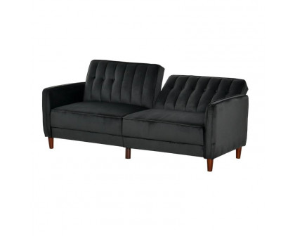 FaFurn™ Modern Sofa-Bed - Black, Velvet