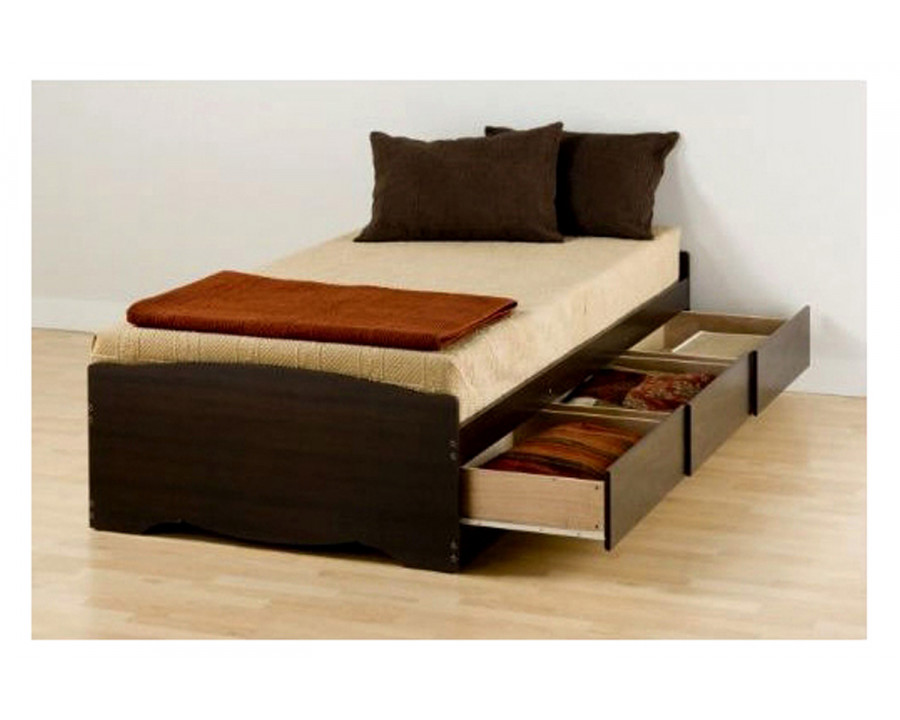 FaFurn - Platform Bed Frame with 3 Storage Drawers