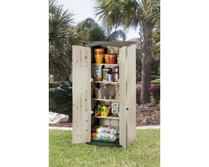 FaFurn - Heavy Duty Vertical Outdoor Cabinet Weather Resistant Storage Shed