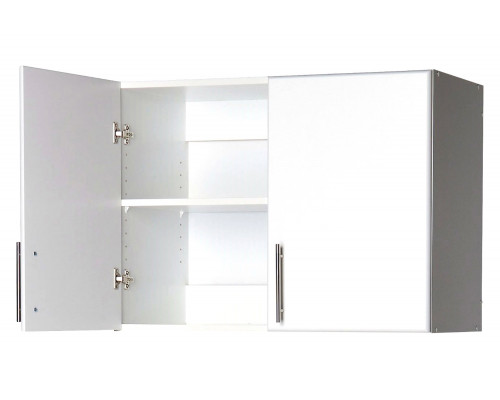 FaFurn - White Wall Cabinet with 2 Doors and Adjustable Shelf