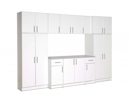 FaFurn - White Wall Cabinet with 2 Doors and Adjustable Shelf