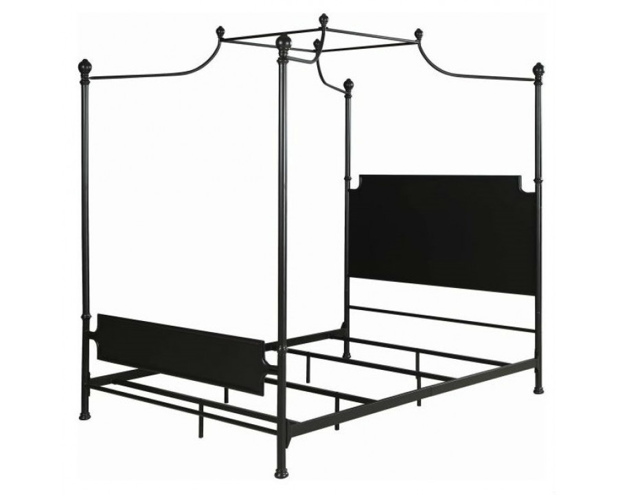 FaFurn - Queen Size Canopy Bed Frame with Headboard and Footboard in Metal