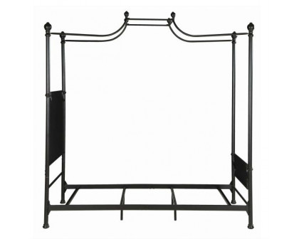 FaFurn - Queen Size Canopy Bed Frame with Headboard and Footboard in Metal