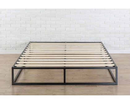 FaFurn - Modern Low Profile Metal Platform Bed Frame with Wood Slats