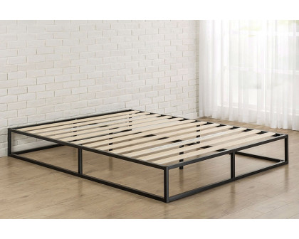 FaFurn Modern Low Profile Metal Platform Bed Frame with Wood Slats - Queen Size, 10-inch