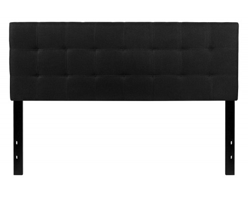 FaFurn Modern Fabric Upholstered Panel Headboard - Black, Queen Size