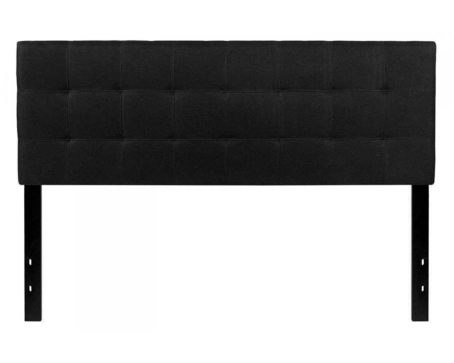 FaFurn Modern Fabric Upholstered Panel Headboard - Black, Queen Size