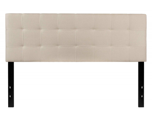 FaFurn Modern Fabric Upholstered Panel Headboard - Beige, Queen Size