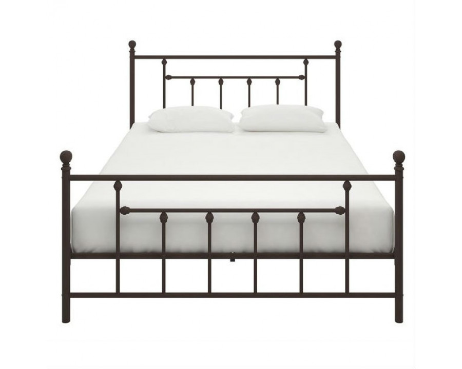 FaFurn - Queen Size Platform Bed Frame with Headboard and Footboard in Bronze, Metal