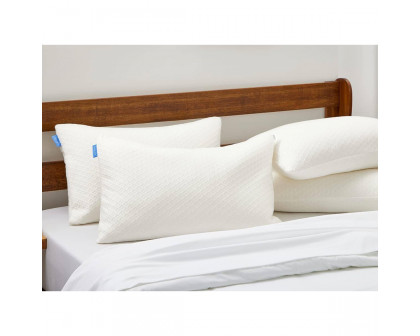 FaFurn - Memory Foam Bed Pillow with Luxury Soft Cool Bamboo Breathable Cover in Queen Size