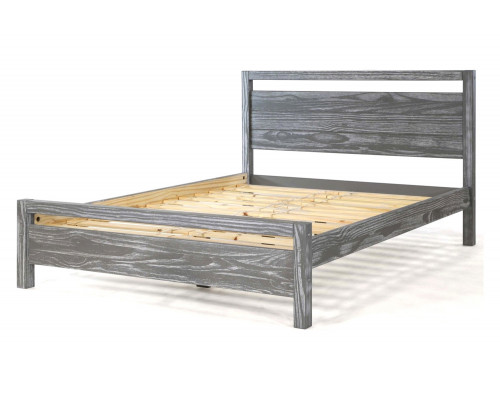 FaFurn Farmhouse Traditional Rustic Platform Bed - Gray, Queen Size