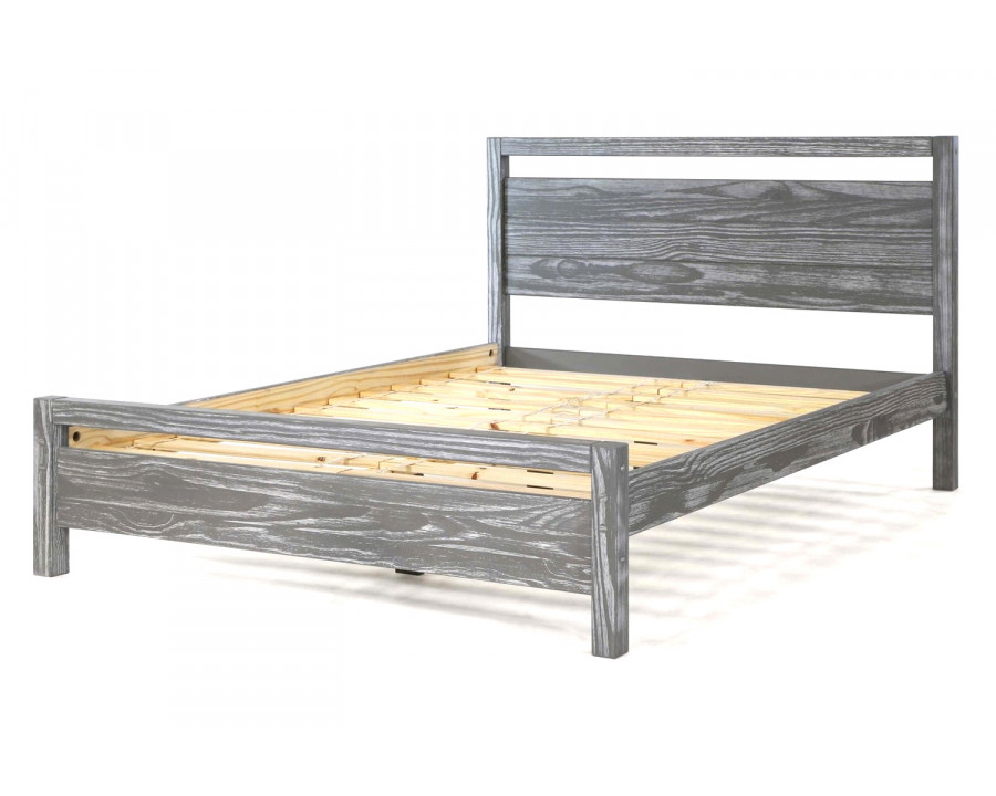 FaFurn Farmhouse Traditional Rustic Platform Bed - Gray, Queen Size