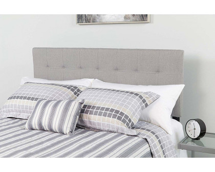 FaFurn Modern Fabric Upholstered Panel Headboard - Light Gray, Queen Size