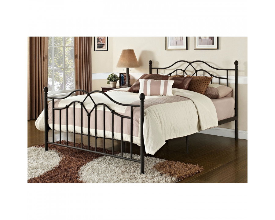 FaFurn - Queen Size Bed Base with Headboard and Footboard in Metal