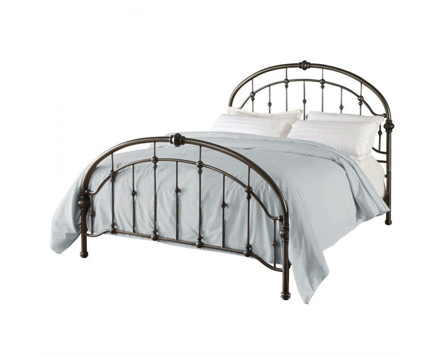 FaFurn - Queen Size Bed Base with Headboard and Footboard in Antique Bronze, Metal