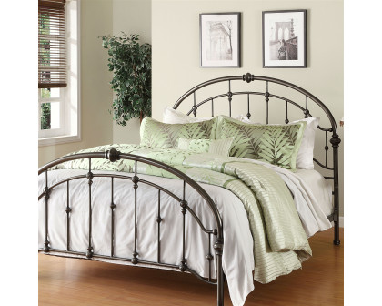 FaFurn - Queen Size Bed Base with Headboard and Footboard in Antique Bronze, Metal