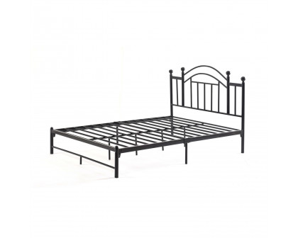 FaFurn - Queen Size Platform Bed Frame with Vintage Post Style Arch Headboard in Black, Metal