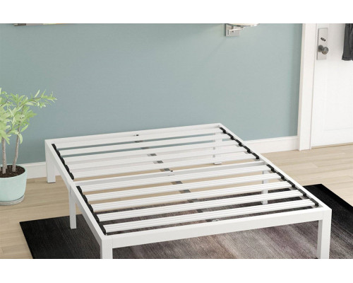 FaFurn - Queen Size Heavy Duty Metal Platform Bed Frame in White