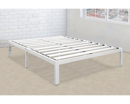 FaFurn - Queen Size Heavy Duty Metal Platform Bed Frame in White