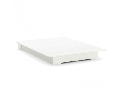 FaFurn - Modern Queen Size Platform Bed Frame with Bottom Storage Drawer in White