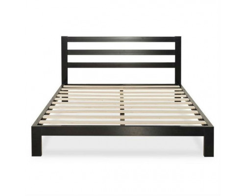 FaFurn - Queen Size Platform Bed Frame with Headboard and Wood Slats in Metal