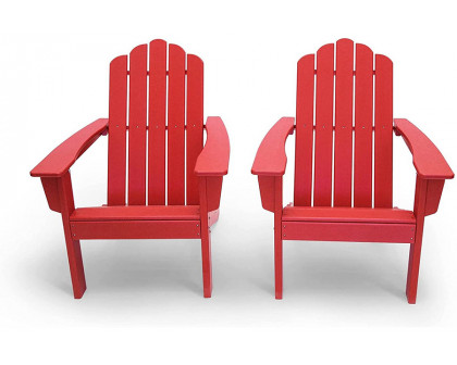 FaFurn - Adirondack All Weather Recycled Poly Plastic Outdoor Patio Chairs Set of 2