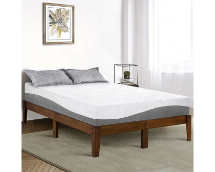 FaFurn Queen Size Platform Bed Frame - Natural Brown, Wood