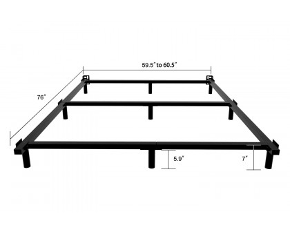 FaFurn 9-Leg Metal Bed Frame with Headboard Brackets - Queen Size