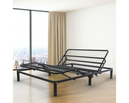 FaFurn Queen Size Bed Frame Base with Remote - Black, Metal