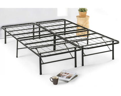 FaFurn Folding Sturdy Metal Platform Bed Frame with Storage Space - Queen Size