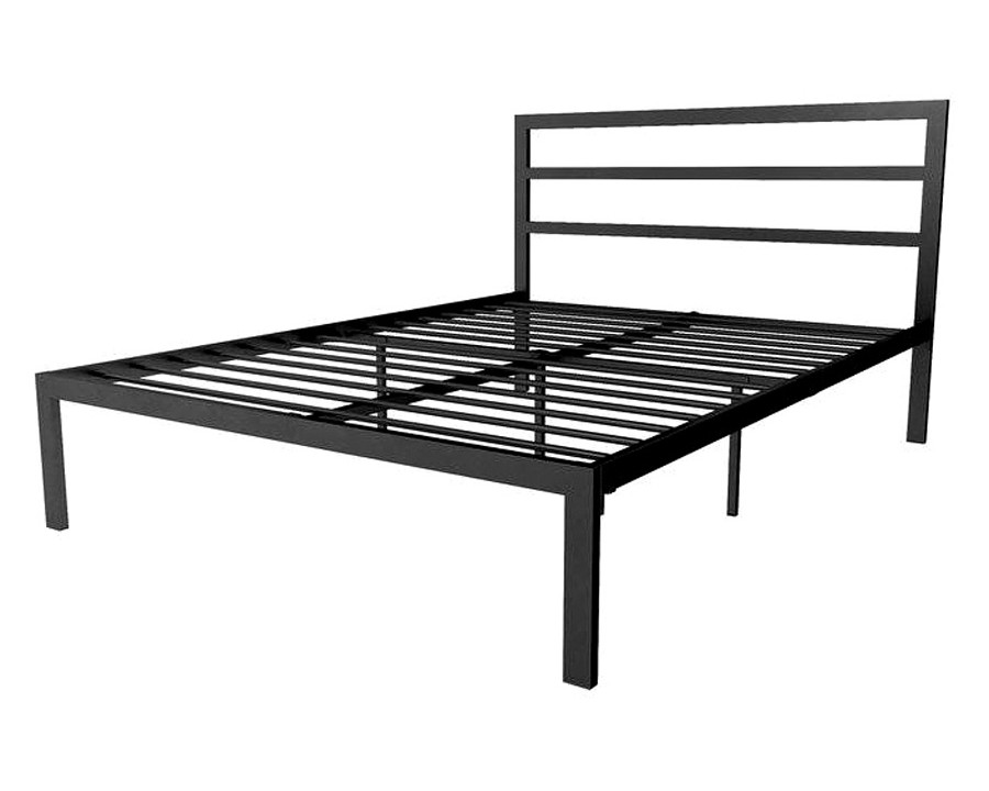 FaFurn Metal Platform Bed Frame with Headboard Included - Queen Size