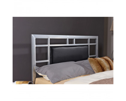 FaFurn - Queen Size Platform Bed Frame with Upholstered Headboard in Metal