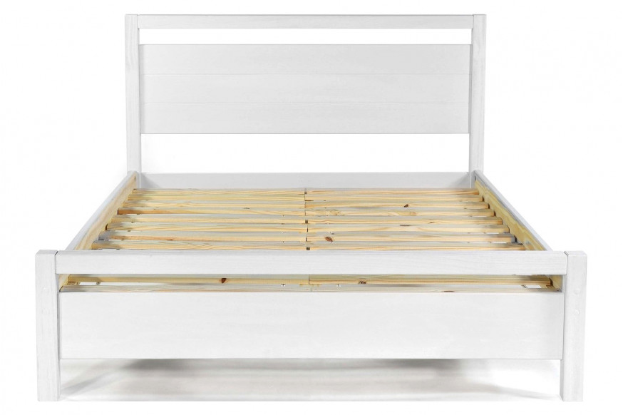 FaFurn™ Farmhouse Traditional Rustic Platform Bed - White, Queen Size