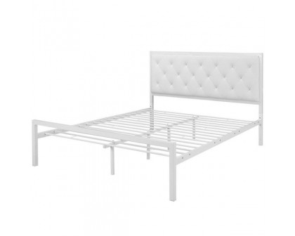 FaFurn - Platform Bed with Button Tufted Headboard