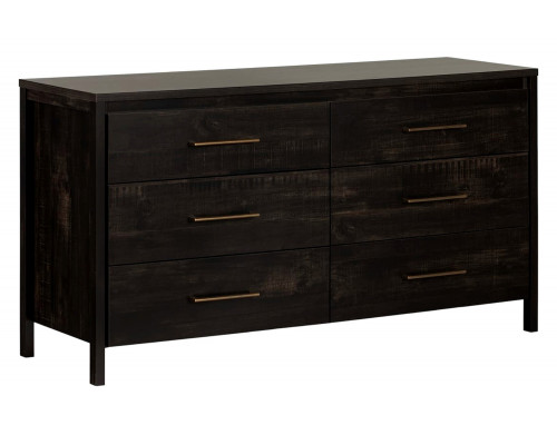 FaFurn Modern 6 Drawer Double Dresser - Java