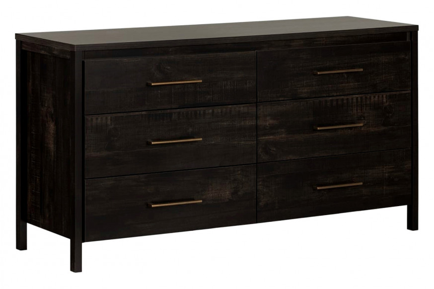 FaFurn™ Modern 6 Drawer Double Dresser - Java