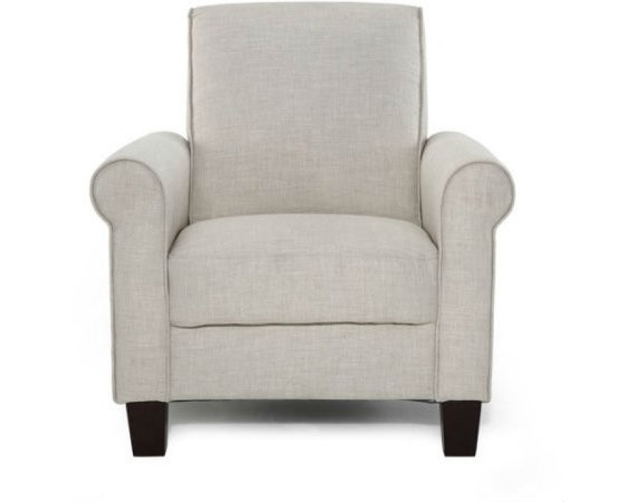 FaFurn American Style Armchair with Wood Legs - Taupe Tan