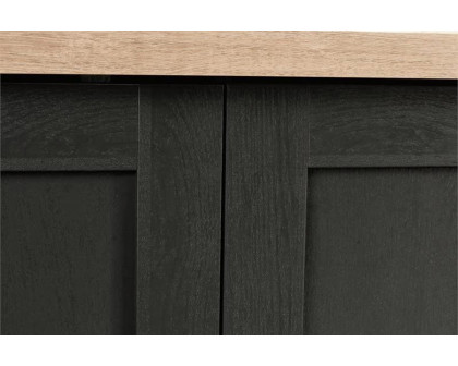 FaFurn - Farmhouse Black Oak Drawer and Garment Rod Wardrobe Armoire