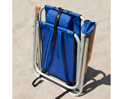 FaFurn - Beach Chair with Backpack Carrying Straps in Royal Blue