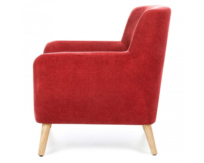 FaFurn Modern Armchair with Mid-Century Classic Style Wood Legs - Red