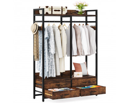 FaFurn - Garment Rack Clothes with 4 Storage Drawers