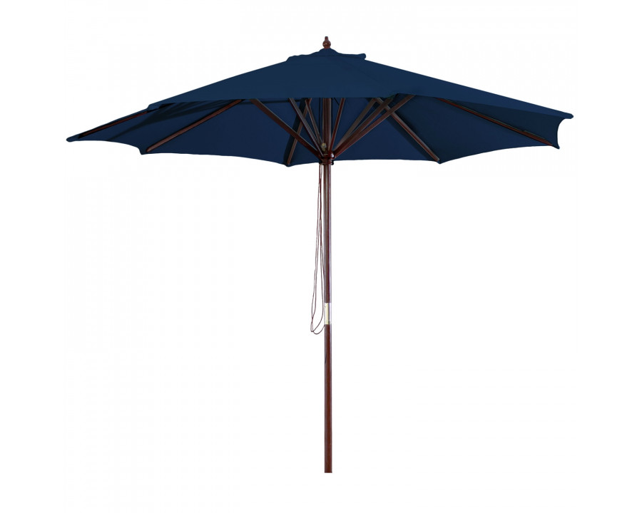 FaFurn - Patio Umbrella with Pulley and Navy Blue Canopy